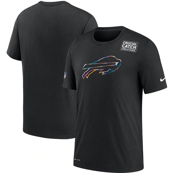 Buffalo Bills 2020 Black Sideline Crucial Catch Performance NFL T-Shirt (All Size)